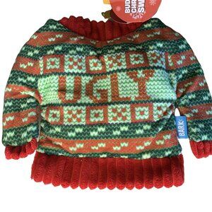 Bark Dog Chew Toy Ugly Sweater CHRISTMAS Red Holiday Crinkle Squeaker NWT Gift
